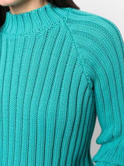 Shop Sunnei Ribbed Knit Jumper In Blau