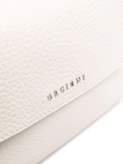 Orciani Foldover Leather Tote Bag In Weiss