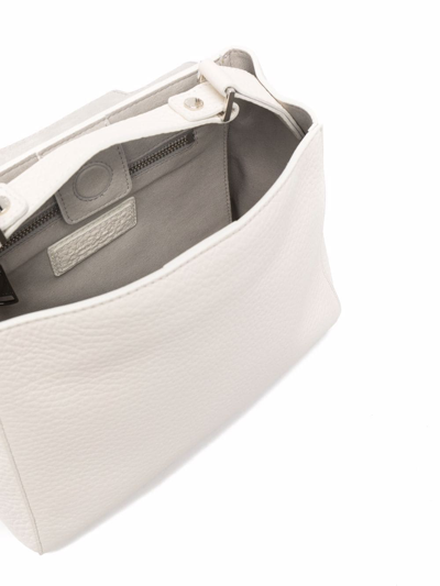Orciani Foldover Leather Tote Bag In Weiss