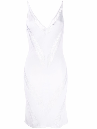 Shop Moeva Sheer Detail Beach Dress In Weiss