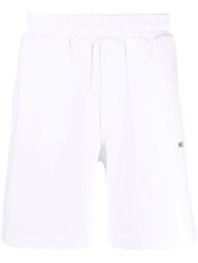 Shop Helmut Lang Logo-print Track Shorts In Weiss