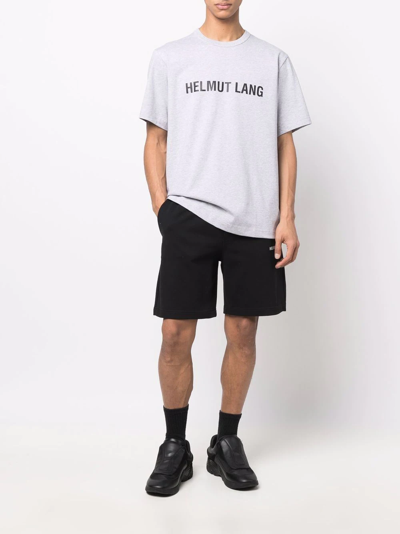 Shop Helmut Lang Melange Logo-print T-shirt In Grau
