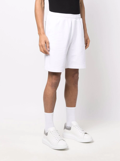 Shop Helmut Lang Logo-print Track Shorts In Weiss