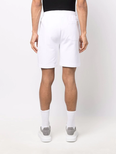 Shop Helmut Lang Logo-print Track Shorts In Weiss