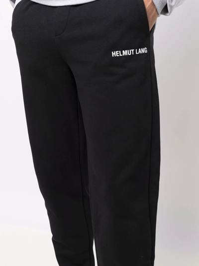 Helmut Lang Logo-print Tapered Track Pants In Schwarz