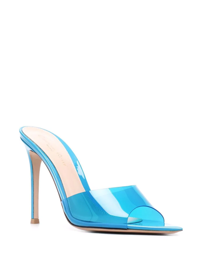 Shop Gianvito Rossi Elle Mule Sandals In Blau