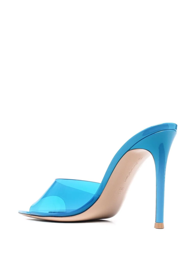Shop Gianvito Rossi Elle Mule Sandals In Blau