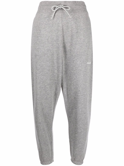 Shop Ralph Lauren Rlx Cropped Cotton-blend Track Pants In Grau