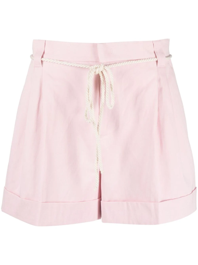 Shop Twinset Tied-waist Shorts In Rosa