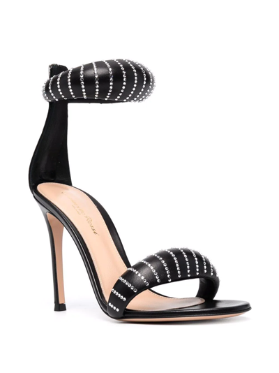 Shop Gianvito Rossi Bijoux Crystal 105mm Sandals In Black