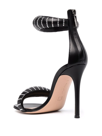 Shop Gianvito Rossi Bijoux Crystal 105mm Sandals In Black