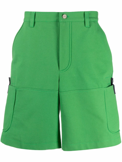 Shop Jacquemus Giardino Cotton Bermuda Shorts In Grün