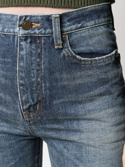 Shop Saint Laurent Mid-rise Straight-leg Denim Jeans In Blau