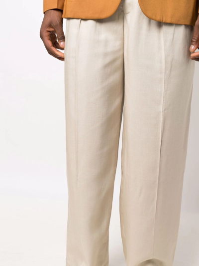 Shop Jacquemus Wide Leg Trousers In Nude