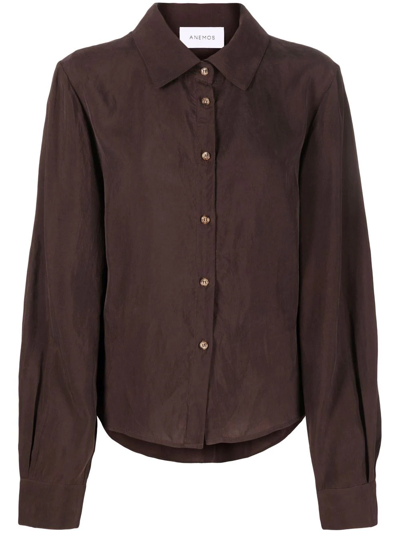 Shop Anemos The Philips Long-sleeved Shirt In Braun