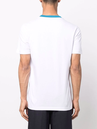 Shop Marni Logo Print Cotton T-shirt In Weiss