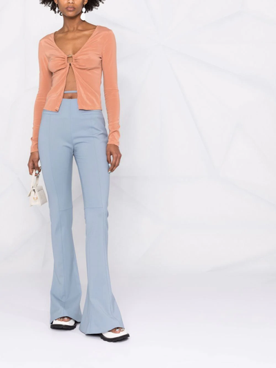 Anemos Ring-detailed Long-sleeved Top In Braun