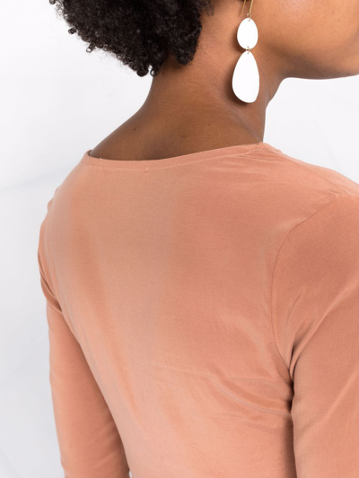 Shop Anemos Ring-detailed Long-sleeved Top In Braun