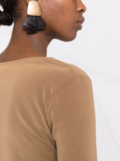 Shop Anemos Ring-embellished Long-sleeved Top In Neutrals