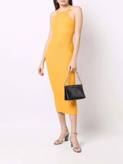 knee length dresses for ladies Halter Neck Split Fishtail Bodycon Midi Dress