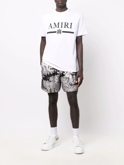 Shop Amiri All-over Graphic Print Shorts In Schwarz