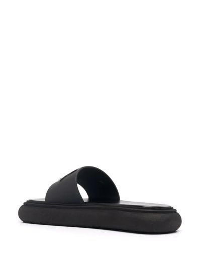 Shop Moncler Jeanne Logo-embossed Slides In Schwarz