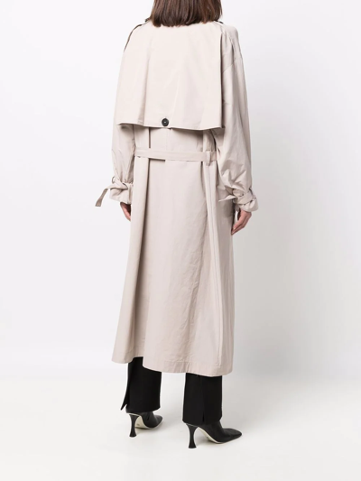 Shop Massimo Alba Double-breasted Trench Coat In Nude