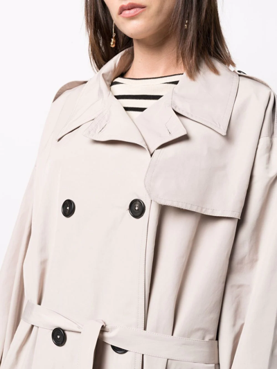 Shop Massimo Alba Double-breasted Trench Coat In Nude