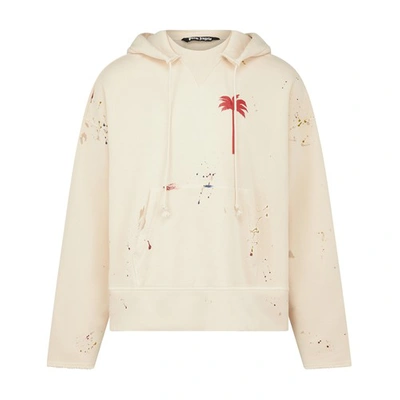 Shop Palm Angels Hoodie In Off White Red