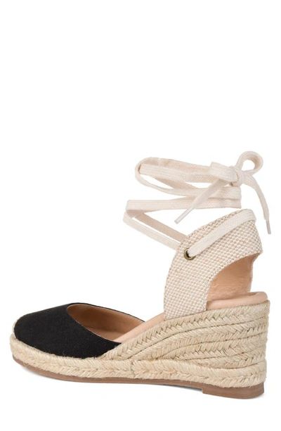 Journee Collection Monte Espadrille Ankle Strap Wedge Sandal In Black