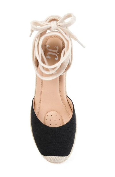 Shop Journee Collection Monte Espadrille Ankle Strap Wedge Sandal In Black