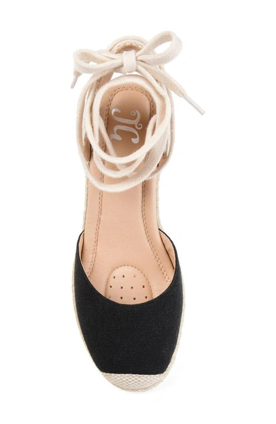 Journee Collection Monte Espadrille Ankle Strap Wedge Sandal In Black