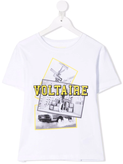 Shop Zadig & Voltaire Teen Logo-print Short-sleeved T-shirt In White