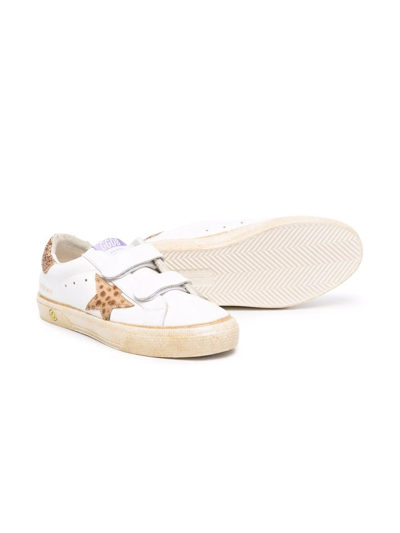 Shop Golden Goose Teen Superstar Touch-strap Sneakers In White