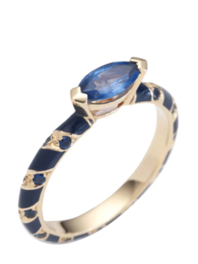 Shop Alice Cicolini 14kt Yellow Gold Memphis Candy Sapphire Ring