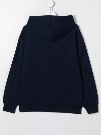 Msgm Logo-print Hoodie In Blue
