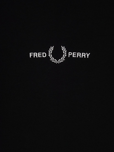 Shop Fred Perry Teen Embroidered-logo Hoodie In Black