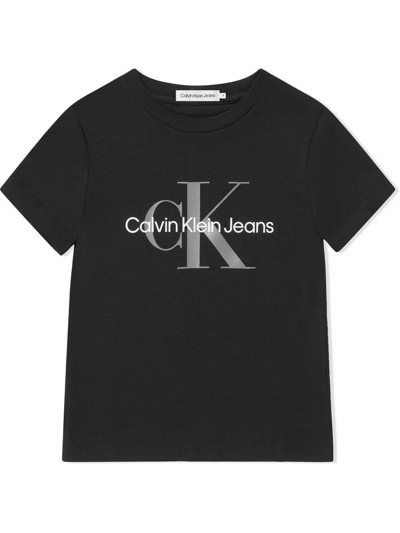 Shop Calvin Klein Jeans Est.1978 Teen Ck Logo-print Cotton T-shirt In Black