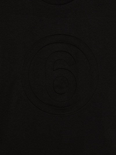 Shop Mm6 Maison Margiela Debossed-logo T-shirt In Black