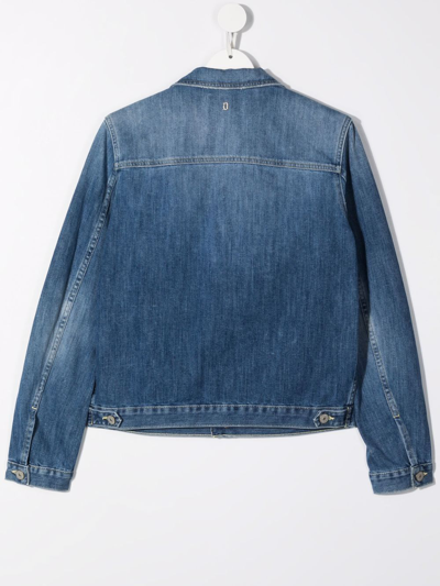 Dondup Teen Buttoned-up Denim Jacket In Blue