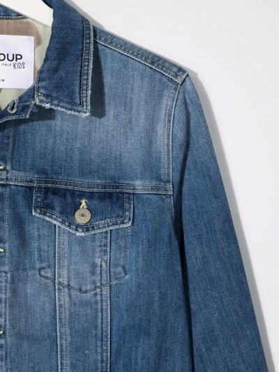 Dondup Teen Buttoned-up Denim Jacket In Blue