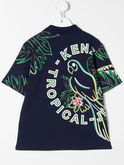 Shop Kenzo Animal Print Logo T-shirt In Green