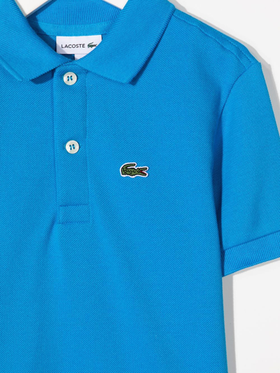 Shop Lacoste Teen Embroidered Logo Polo Shirt In Blue