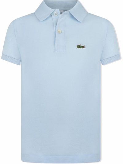 Shop Lacoste Teen Crocodile Polo Shirt In Blue