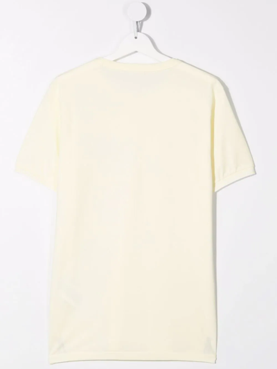 Shop Stone Island Junior Teen Logo Patch Short-sleeve T-shirt In Yellow