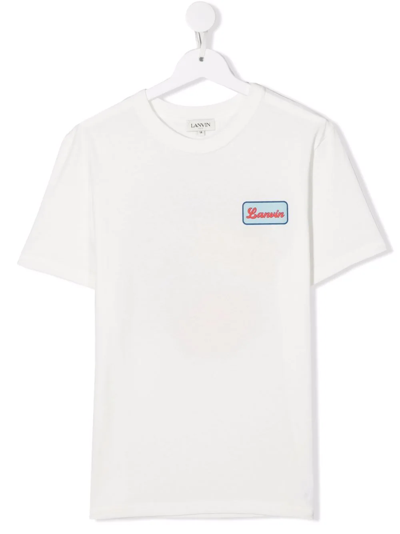 Shop Lanvin Enfant Teen Cotton Maison Lanvin T-shirt In White