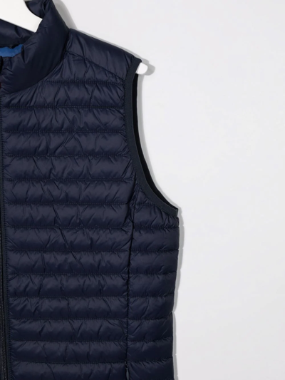Shop Save The Duck Teen Andy Padded Gilet Jacket In Blue