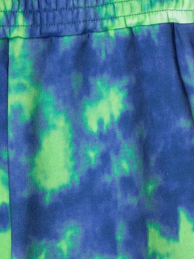 Shop Msgm Teen Tie-dye Print Shorts In Blue