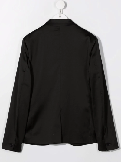 Shop Paolo Pecora Fitted Single-breasted Blazer In Black