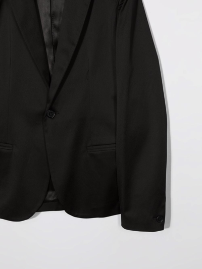 Shop Paolo Pecora Fitted Single-breasted Blazer In Black